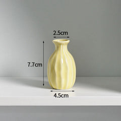 Ins Ceramics Flower Vase Nordic Hydroponics Vases Creative Room Decor Mini Flower Bottle Pots Desktop Ornament Craft