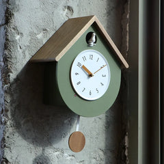 Solid Wood Cuckoo Wall Clock Living Room Watches Wall Decor Creative Retro Pendulum Clocks Sun Brand Movement Home Decoration