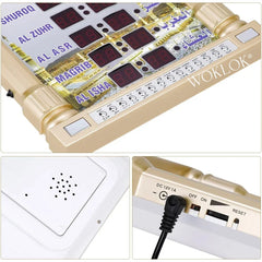 Islamic 12V Azan Mosque Calendar Muslim Prayer Wall Clock Alarm Islamic Mosque Azan Calendar Ramadan Home Decor with Remote Control