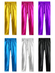 Glow Kids Dance Pants Girls Ballet Training Leggings with Sparkle Children's High Waist Yoga Pants Kids Stretchy Gymnastics Wear