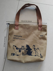 Women Canvas Tote Bag Large Capacity Cute Gifts Zipper Closure Shoulder Bag For Work Office Daily Shopping