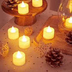 24Pcs Flameless LED Candle Lights Creative Wishing Led Tea Lamp Warm White Halloween Wedding Christmas Decoration Candle Light