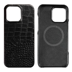 for Magsafe Case for iPhone 15 16 17 18 Pro Max Air 18Pro Natural Cowhide Leather Magnetic Protector Luxury Phone Back Cover