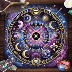 Tarot Tablecloth Mandala Flower Of Life Altar Cloth For Divination Meditation Circle Galaxy Tarot Mat Spiritual Oracle Card Pad