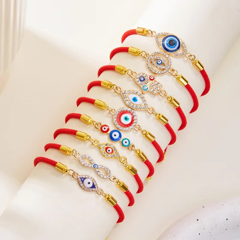Turkish Evil Eye Bracelets For Women Men Handmade Braided Black Red Rope Lucky Bracelet Fashion Couple Friendship Jewelry Gifts