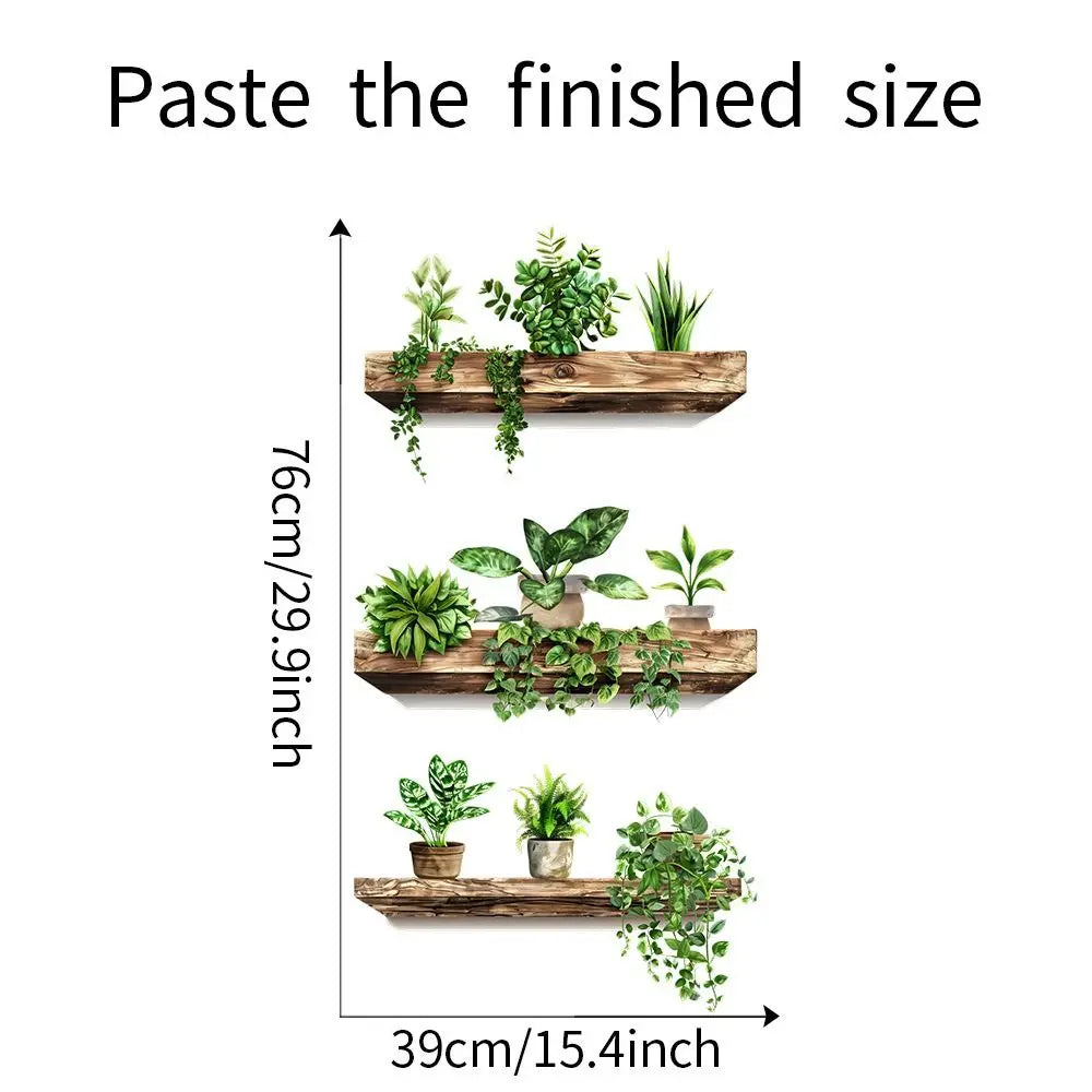Creative Wall Stickers Potted Decals Self-adhesive Removable Wall Mural DIY Wall Art Home Decor Accessories