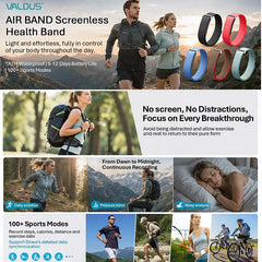 VALDUS Air Band Smart Bracelet Man Woman Heart Rate Blood Pressure Calorie HRV Waterproof Long Battery Life NFC Fitness Tracker