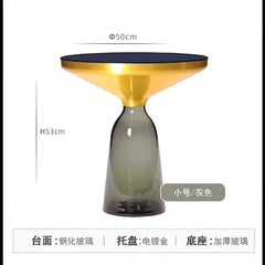 German Design Living Room Bedside Table, Sofa Side Table, Coffee Table, Indoor Round Glass, Nordic Light Luxury Coffee Table Bedroom Furniture