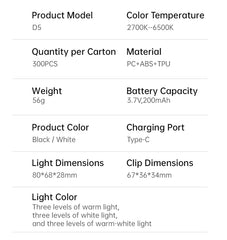Portable LED Selfie Fill Light Photography Adjustable Brightness Mobile Led Light Clip For Phone Laptop Tablet Meeting Make Up