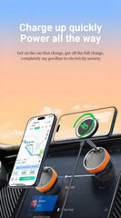 K10 Vacuum Suction Cup Car Magnetic Wireless Charger Foldable 360° Universal Rotating Stand for iPhone Samsung Gym Bath Mirror