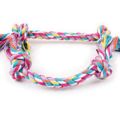 Random Color Pet Dog Toy Bite Rope Double Knot Cotton Rope Funny Cat Toy Bite Resistant and Sharp Teeth Pet Supplies Puppy Toys Pet Shop