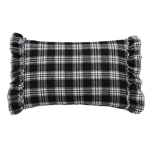 BUYNOW 1PC Two-tone Plaid Lace Pillowcase British Vintage Style Countryside Cottage Sofa Cushion Cover Home Bedroom Bed Decor