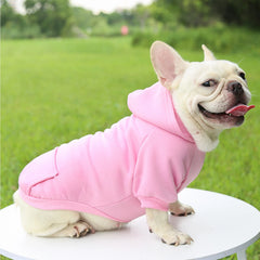 Fashion Dog Clothing Autumn And Winter Small Pet Clothes Thickening Warm Solid Color Two-Feet Hooded Wweater Casual Pet Shop Pet Clothing
