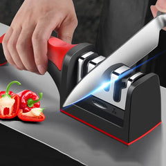 3-Segment Knife Sharpener Knife Sharpeners for Kitchen Knives Stainless Steel Three-Purpose Sharpening Stone for Cooking Essentials, Kitchen Tools