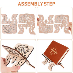 Wooden Book Stand Desktop Bible Holder Quran Rack Reading Rack Tabletop Book Shelf Stable Reading Holder Home Office School Use