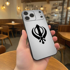 Sikh Khanda Sikhism SOVEREIGN Phone Case For iPhone 17,16,15,14,13,12,11,Pro,XS,Max,XR,Plus,E,SE4,Mini Black Soft Cover