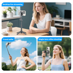 Magnetic Phone Holder 360° Rotation Pocket Selfie Stick With Bluetooth Remote Adjustable Desktop Stand for Live Streaming