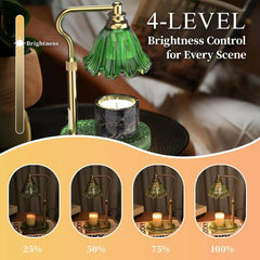 Glass Melting Candle Lamp, Candle Warmer Lamp, Smoke-Free Aromatherapy Lamp for Bedroom, Timer Function, Dimmable, Desktop Decor