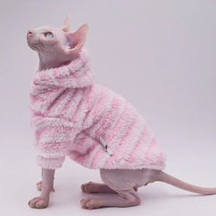 DUOMASUMI Soft Double-sided FluffY Winter Jacket Warmth Coat for cat Thickening Sphinx Sphynx Cat Clothes  Hairless Cat Outfits