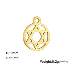 Teamer Stainless Steel Jewish Star of David Israel Map Hebrew Letter Charm Pendant for Jewelry Making Necklace DIY Wholesale