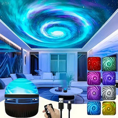 Aurora Projector LED Lamp Remote Control USB 5V Projector Night Light Color-Changing for Room Decor Kids Birthday Gifts