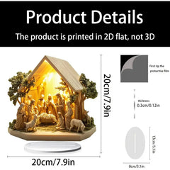 2025 Desktop Decor Family Statue Jesus Tree Of Life Newborn Acrylic Flat Plate Desktop Decoration Ornaments For Home Decor