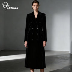 High-End Velvet Double-Breasted Women’s Suit Coat XS–2XL