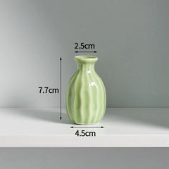 Ins Ceramics Flower Vase Nordic Hydroponics Vases Creative Room Decor Mini Flower Bottle Pots Desktop Ornament Craft
