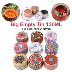 Classic Scented Candles With Candles Jar Vintage Tinplate Box Dried Flowers Fragrance Candle Box Home Decoration Wedding Gift