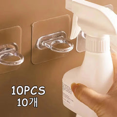 10pcs Multifunctional Wall-Mounted Round Hooks Free Punching Seamless Paste Storage Rack Kitchen Bathroom Household Ring Hange
