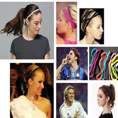 5pcs Elastic sweat hairband Yoga Running Fitness Headband Thin Sports Ladies Men Hairband Anti-skid Hair Decoration