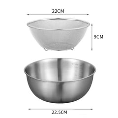 1-3 Stainless Steel Bowl Set with Scale for Cooking Baking Food Storage Large Capacity Mixing Bowls for Home Cooking Essentials, Kitchen Tools