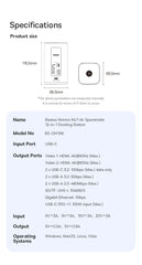 Baseus 12-in-1 USB C HUB to HDMI 4K@60Hz Dual Display USB 3.2 Adapter with RJ45 SD TF PD 100W Docking Station for Window Mac Hub