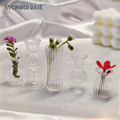 Creative Cute MINI Glass Vase Hydroponic Terrarium Art Hydroponic Table Vase Glass Crafts DIY Aromatherapy Bottle Home Decor