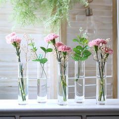 12 Pieces Glass Cylinder Vase, Clear Small Flower Vase, Home Decoration Vase, Party Decoration Vase, Suitable for Wedding Home Decor