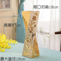 Modern Ceramic Flower Vase 48cm Large Floor Standing Golden Water-Filled European Style Living Room Decorative Flower Pot