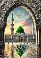 Islamic Grand Mosque Architectural Art, Sacred Holy Place Canvas Print, Muslim Home Wall Decor Prayer Room Ramadan Eid Gift