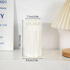 Nordic Vases Pure White Plastic Vases Imitation Ceramic Flower Vases Desktop Flowerpot Wedding Decor Home Ornament