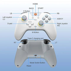 EasySMX X05 Wireless Gamepad Bluetooth Gaming Controller Compatible with PC/Phone/Switch/ Steam Gamer, RGB Light, Hall Effect