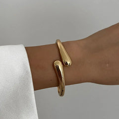 3 Styles Vintage Hip Hop Metal Cuff Bangles Punk Gold Silver Color