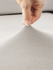 1pc  Solid Milk Silk Elastic Sofa Cover, Four Seasons Universal Sofa Slipcover,Dust-proof, anti-slip, detachable and washable so