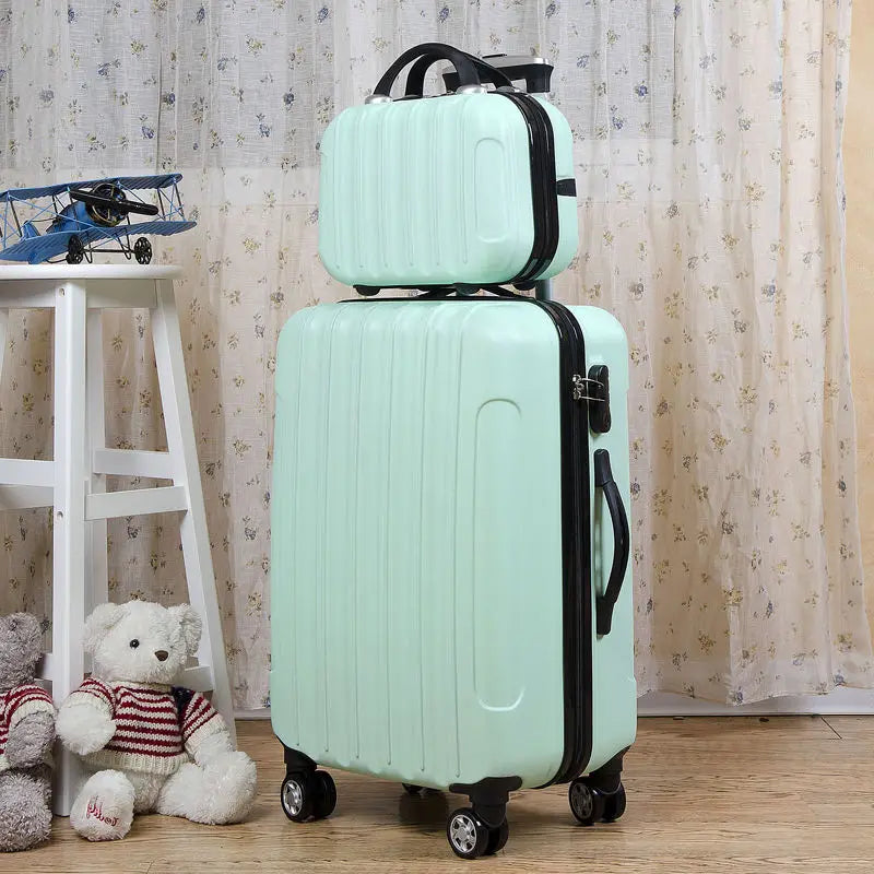 Fashionable  Ladies Luggage Suitcase with Mother-Child Design Universal Wheels Travel Bag 2024 Spring New Style ABS Mate...