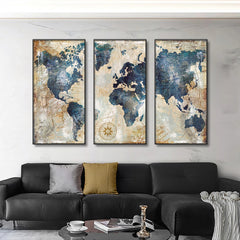 Abstract Wall Art Canvas Prints World Map Paintings For Living Room Wall Artwork Bedroom Posters and Pictures For Home Decor