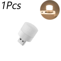 1/10Pcs Mini USB Night Light Warm White Eye Protection Book Reading Light USB Plug Computer Mobile Power Charging LED Night Lamp Home Decor