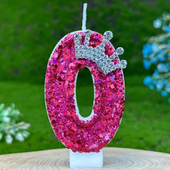 Pink Children's Birthday Number Candles Girl And Holders Surprises Candle Sparkles Cake Decoration Funny Lighting Lamps Candles