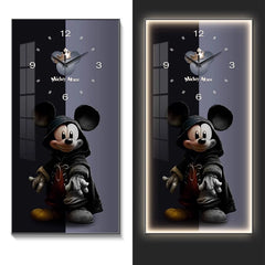 Fashionable Home Wall Decoration Cartoon Mickey Hanging Painting Creative Large Digital Clock LED Luminous Painting Wall Clock
