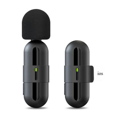 Basix Mini Wireless Lavalier Microphone Noise Cancelling for iPhone Android Cameras - Portable Wireless Mic for Live Interviews
