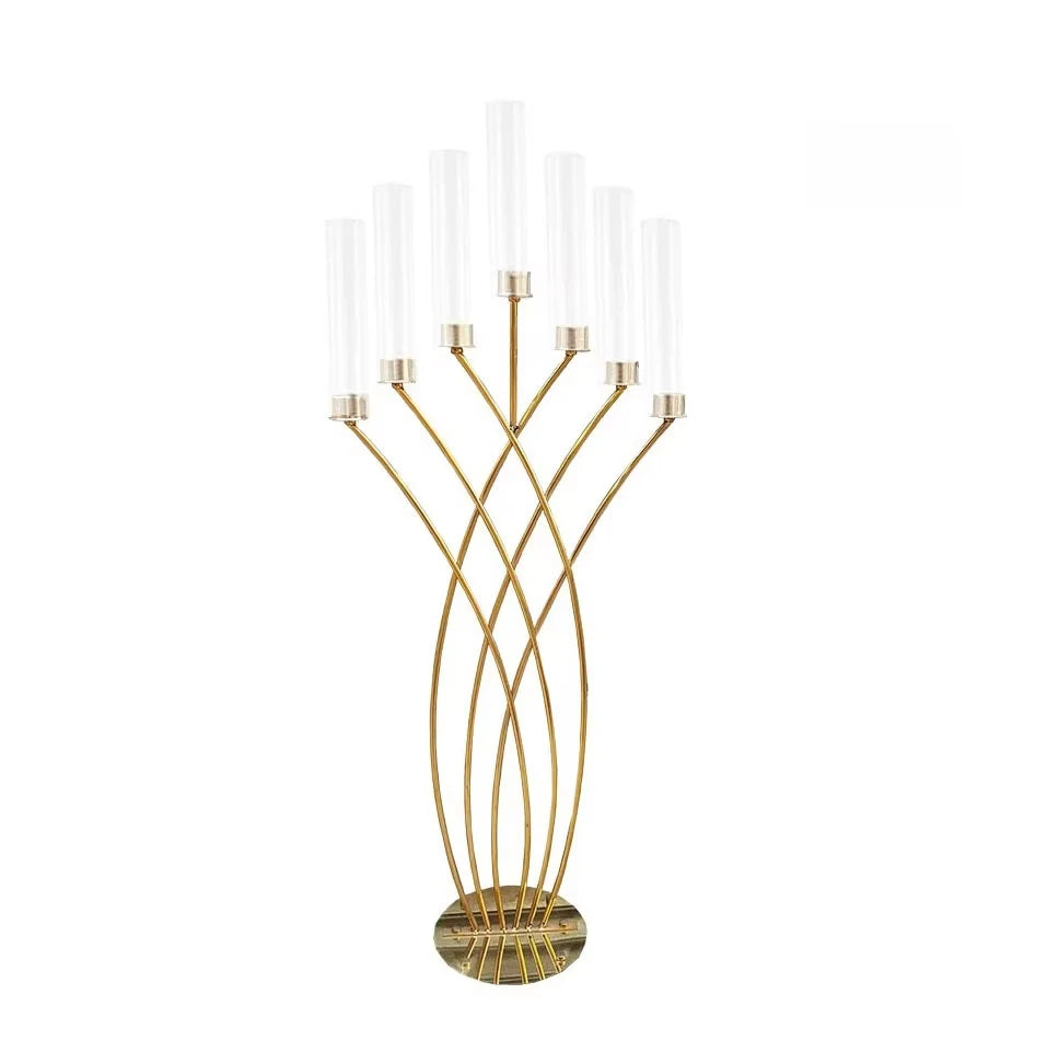 7-headed mermaid flower candle stand candlestick, perfect for party/wedding stage aisle markers, outdoor room centerpiece flower stand Home Decor