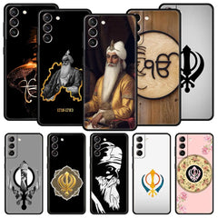 Sikh Khanda Sikhism Soft Phone Case For Samsung Galaxy S25 Edge S24 Plus S23 FE S22 S21 S20 Ultra 5G S10 Black Protect Cover