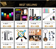 LUXCEO Q508A 10W RGB CCT Video Light 2600mAh Rechargeable LED Stick Photo Lamp 36 Colors Studio Lighting for Youtube Photography